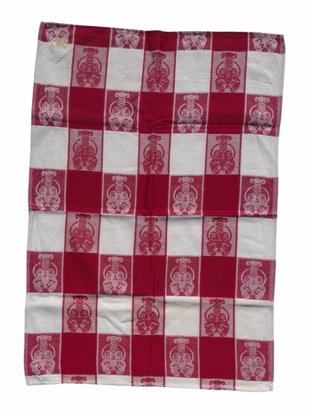 Vintage Primitive Artisan Red & White Lobster Dishtowel Set NWT
